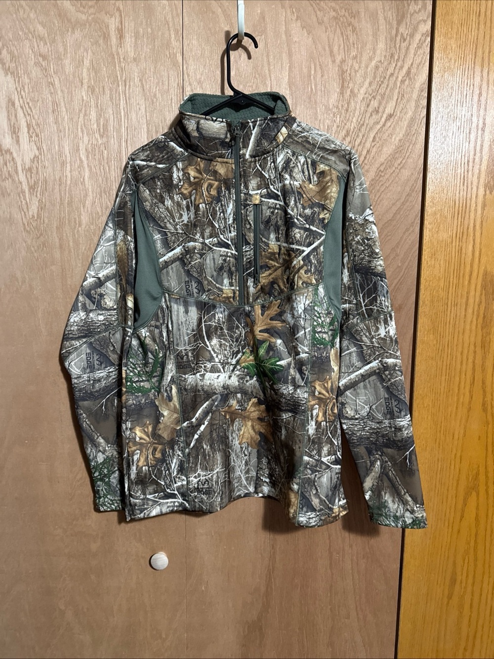 Realtree Men's Camo Half-Zip Lightweight Jacket - Green/Brown/Gray